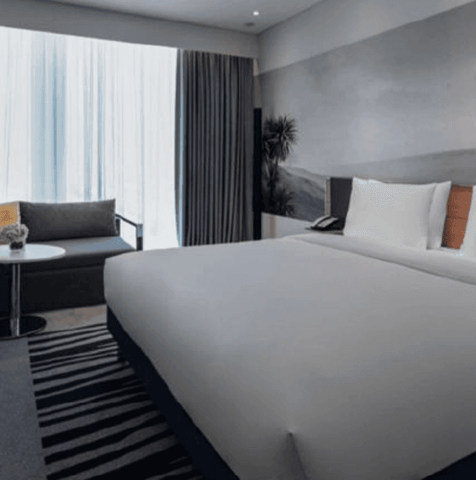 Hotel King Room — Scenic Headboard