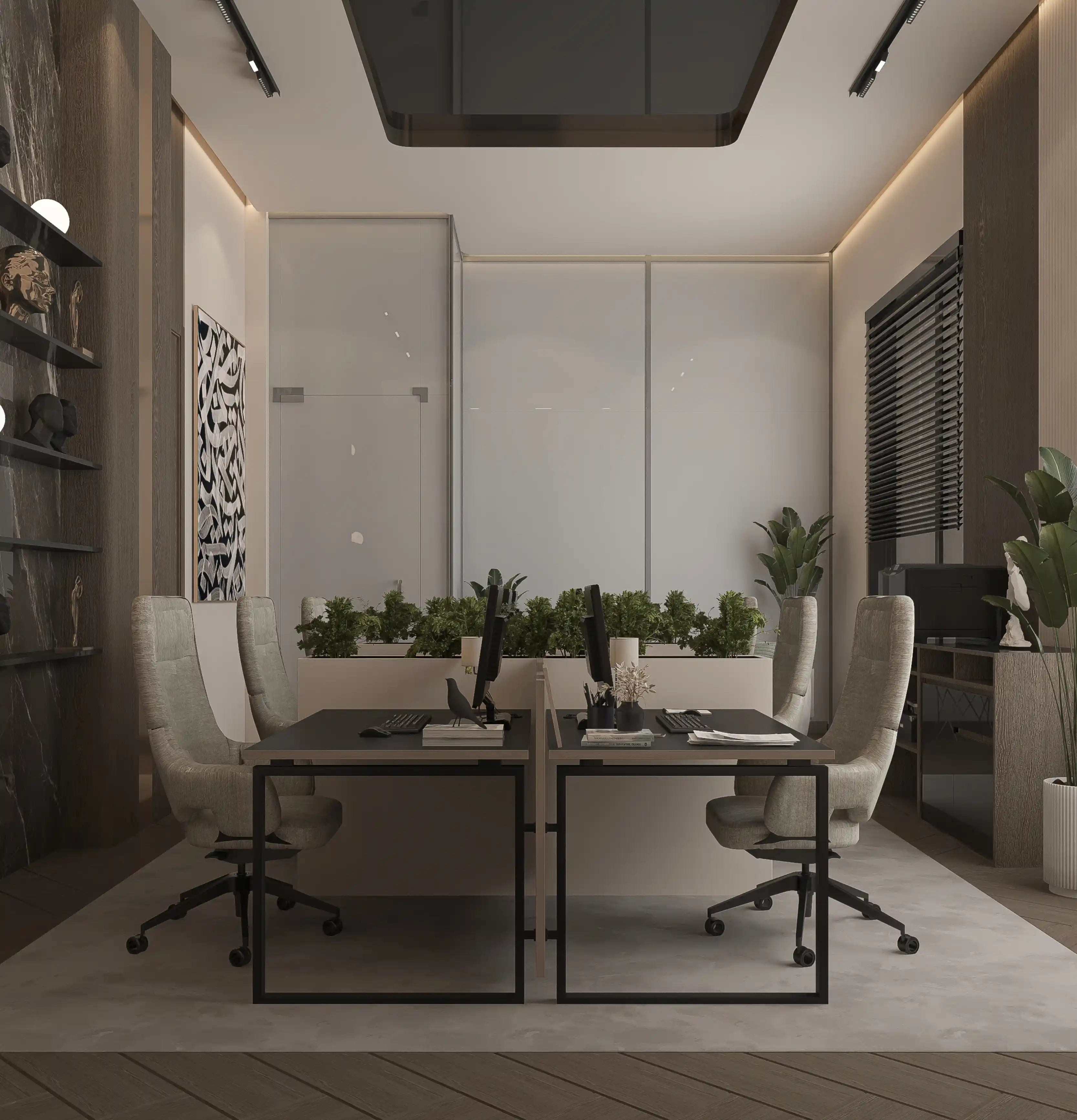 Professional Office Desk Configuration