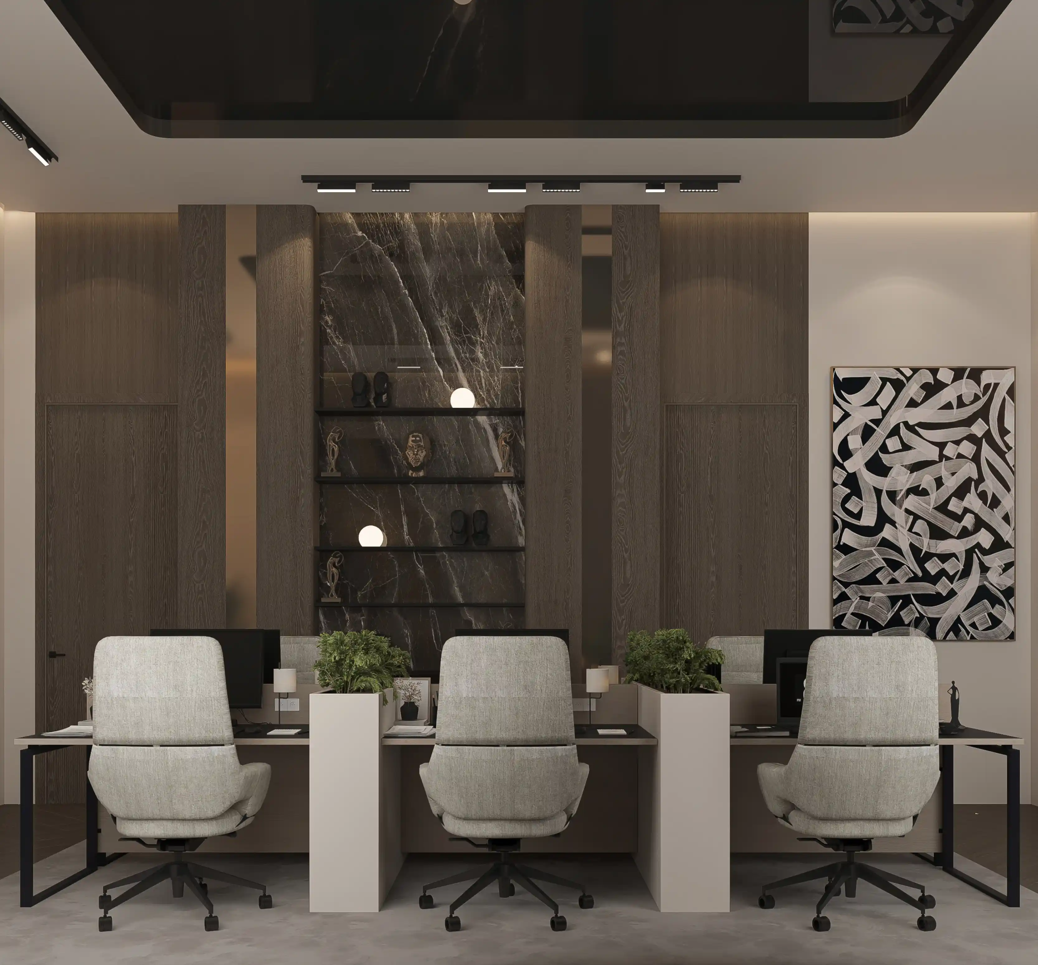 Symmetrical Office Workstations