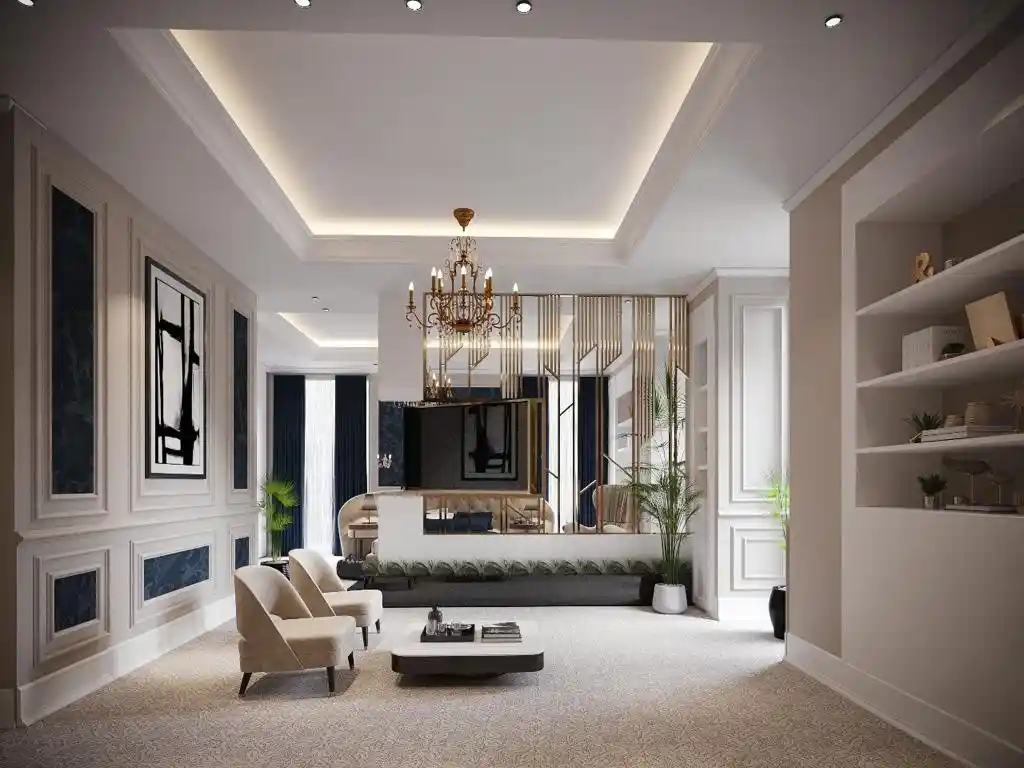 Modern Bedroom with Architectural Screens